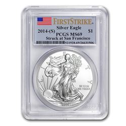 2014 (S) Silver American Eagle MS-69 PCGS (First Strike)