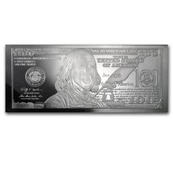 2013 4 oz $100 Bill Silver Bar (W/Box & Coa)