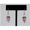 Image 1 : Sterling Silver .925 Pink Gem Earrings