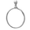 Image 1 : Sterling Silver Screw Top Diamond Cut Coin Bezel - 40.6mm