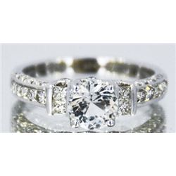 14kt White Sapphire w/ Diamond Ring