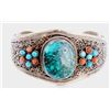 Image 1 : Antique Design Sterling Silver .925 Turquoise Bangle 59.08g