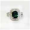 Image 1 : CROME TOURMALINE 1.43CT, 14K W/ G RING 7.46GRAM / DIAMOND RD 0.63CT