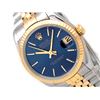 Image 2 : 31mm Midsize Rolex 18k Gold & Stainless Steel Oyster Perpetual Datejust Watch. Blue Dial. 18K Yellow