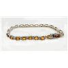 Image 1 : ORANGE TOURMALINE 10.02CT, 14K W/G BRACELET 9.24GRAM / DIAMOND RD 0.57CT