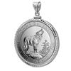 Image 1 : 2015 3/4 oz Silver Wolf Pendant (Diamond-ScrewTop Bezel)