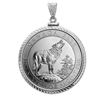 Image 2 : 2015 3/4 oz Silver Wolf Pendant (Diamond-ScrewTop Bezel)