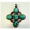 Image 1 : Sterling Silver .925 Turquoise Cross Pendant 18.64