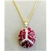 Image 1 : Y.SAPPHIRE 0.47CT / RUBY 12.14CT  / CHAIN 4.48GRAM 14K Y/G, 14K W/G PENDANT 9.61GRAM / DIAMOND 1.29C