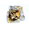 Image 1 : Yellow Tourmaline  5.51 ctw Diamond Ring 14KW