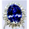 Image 1 : Tanzanite  13.15 ctw Diamond Cocktail Ring 14KW