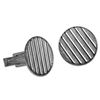 Image 1 : Sterling Silver Textured Cuff Links (Round)