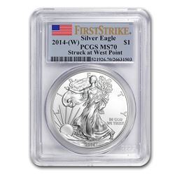 2014 (W) Silver American Eagle MS-70 PCGS (First Strike)