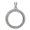 Image 2 : Sterling Silver Screw Top Rope Polished Coin Bezel - 40.6mm