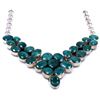 Image 2 : Sterling Silver .925 Emerald Beryl Necklace ctw