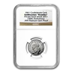 1/4 oz Platinum Round - 1861 Confederate Cent Gem Proof NGC