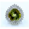 Image 1 : COPPER BEARRING TOURMALINE 9.94CT, 14K W/G RING 7.04GRAM / DIAMOND 1.52CT