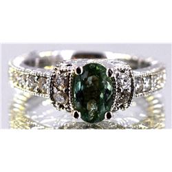 Alexandrite  1.58 ctw Diamond Ring 14KW