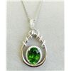 Image 1 : PERIDOT 18.73CT,  14K W/G NECKLACE _______ DIAMOND 1.95CT