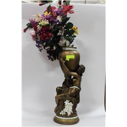 ESTATE GREEK PLANTER W ARTIFICIAL FLOWERS