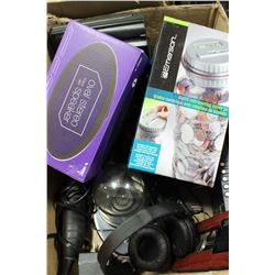 BOX W/ ELECTRONICS ,COIN COUNTING PIGGY BANK,