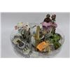 Image 1 : LARGE GLASS TRAY W/ FIGURINES