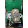 Image 1 : GREEN STEEL LOCKABLE JOB BOX FULL OF WELDING TOOLS