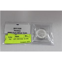 2013 $20 HOCKEY .999 PURE SILVER COIN