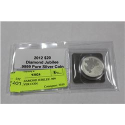 2012 $20 DIAMOND JUBILEE .999 PURE SILVER COIN