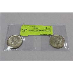 USA 1964 JFK SILVER HALF DOLLARS X2