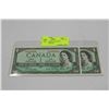 Image 1 : GEM UNC CONSEC S/N 1954 1 DOLLAR NOTES X2