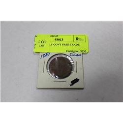 PEI 1857 SELF GOVT FREE TRADE TOKEN