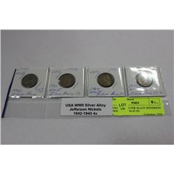 USA WW2 SILVER ALLOY JEFFERSON NOCKLES 1942-45 X4