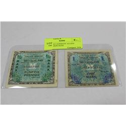 2 1944 WW2 GERMANY ALLIED OCCUPATION NOTE