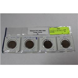 EDWARD VII 1906-1909 LARGE CENTSX4