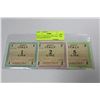 Image 1 : SET OF 3 1943 WW2 ITALY ALLIED OCCUPATION NOTE