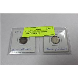 SCARCE QUEEN VIC 1899/1900 SILVER 5 CENTS X2