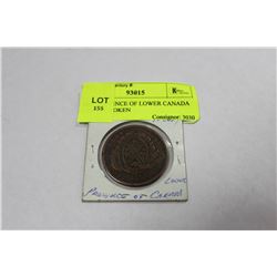 1837 PROVINCE OF LOWER CANADA 1 PENNY TOKEN