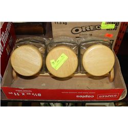 LARGE WOOD & GLASS CANISTER SET