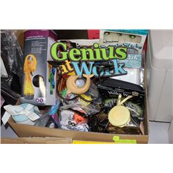 LARGE BOX OF MISC. NEW ITEMS