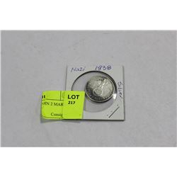 NAZI 1938 SILVER COIN 2 MARKS