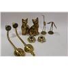 Image 1 : FLAT OF BRASS CANDLE HOLDERS & ANIMALS
