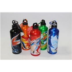 BOX W/ 5 NEW COLLECTIBLE OLYMPIC WATER BOTTLES
