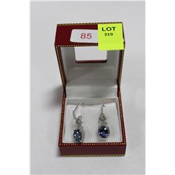 14 KT WHITE GOLD DIAMOND GEMSTONE EARRINGS