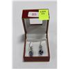Image 1 : 14 KT WHITE GOLD DIAMOND GEMSTONE EARRINGS