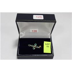 14 KT GOLD GEMSTONE DIAMOND PENDANT