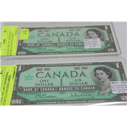 CANADA 1867-1967 CENTENNIAL UNCIRCULATED DOLLARSX2
