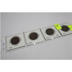 CANADA LARGE CENTS 1916-1920 X4