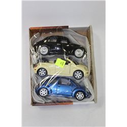 3 VOLKSWAGON BEETLE DIE CAST'S 1:24