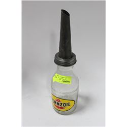 VINTAGE PENZOIL GAS STATION GLASS OIL BOTTLE